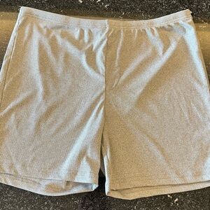 Ribbed Knit Shorts - Gray